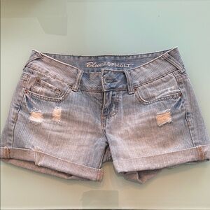 Blue Asphalt Women's Distressed Light Denim Shorts